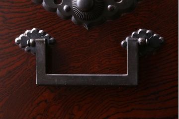 中古　匠工芸製　木地呂塗りのツヤが美しい金庫箪笥(帳箱、船箪笥、千両箱)