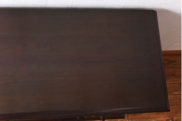 中古　北海道民芸家具　脚付き 落ち着きある色合いのサイドボード(収納棚、戸棚)(定価38万円)(2)