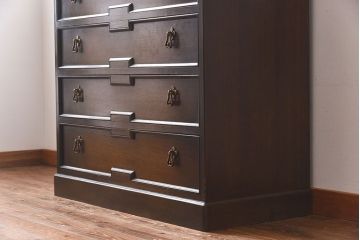 ビンテージ　神戸洋家具老舗たかねや製　オーク材使用の上品なチェスト(引き出し)(2)(永田良介)