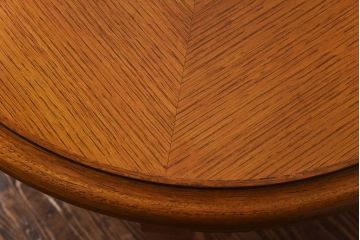 アンティーク雑貨　ビンテージ　天童木工　シンプルなラウンド型サイドテーブル(センターテーブル、コーヒーテーブル、花台)(2)