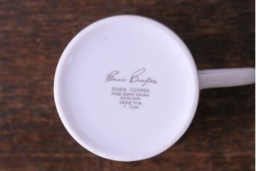 イギリスビンテージ　Susie Cooper(スージークーパー)　VENETIA(ヴェネチア)シリーズ　カップ&ソーサー&プレート2客セット(洋食器)(1)