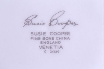 イギリスビンテージ　Susie Cooper(スージークーパー)　VENETIA(ヴェネチア)シリーズ　カップ&ソーサー&プレート2客セット(洋食器)(2)