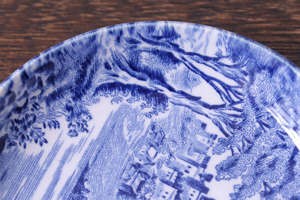 イギリス製　UNICORN　お城のデザインがスタイリッシュな小皿(豆皿、プレート)