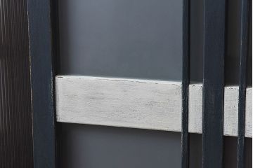 昭和レトロ　シックなカラーのペイントガラス戸(建具、引き戸)2枚セット