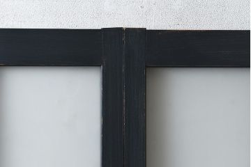 昭和レトロ　シックなカラーのペイントガラス戸(建具、引き戸)2枚セット