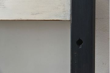 昭和レトロ　シックなカラーのペイントガラス戸(建具、引き戸)2枚セット