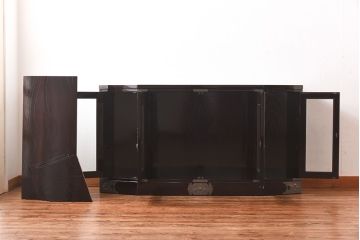中古美品　欅産業　特注品!ハイセンスな木地呂漆塗りサイドボード(仙台箪笥、収納棚)(定価約70万円)