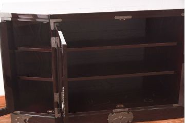 中古美品　欅産業　特注品!ハイセンスな木地呂漆塗りサイドボード(仙台箪笥、収納棚)(定価約70万円)