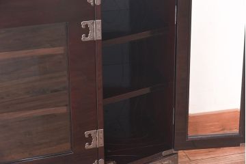 中古美品　欅産業　特注品!ハイセンスな木地呂漆塗りサイドボード(仙台箪笥、収納棚)(定価約70万円)