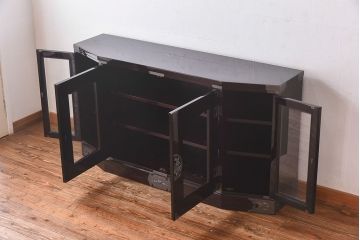 中古美品　欅産業　特注品!ハイセンスな木地呂漆塗りサイドボード(仙台箪笥、収納棚)(定価約70万円)