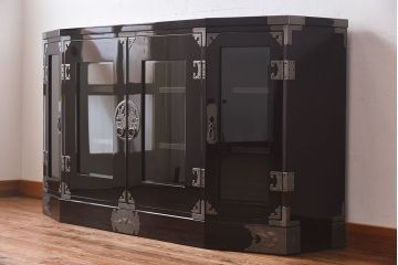 中古美品　欅産業　特注品!ハイセンスな木地呂漆塗りサイドボード(仙台箪笥、収納棚)(定価約70万円)