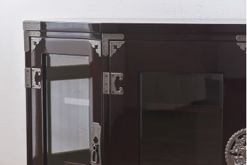 中古美品　欅産業　特注品!ハイセンスな木地呂漆塗りサイドボード(仙台箪笥、収納棚)(定価約70万円)