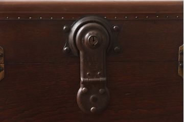 イギリスアンティーク　ガラス天板付きトランクテーブル(センターテーブル)