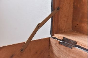 イギリスアンティーク　ガラス天板付きトランクテーブル(センターテーブル)