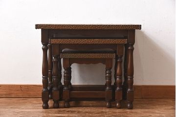 ヴィンテージ家具　スペイン　ビンテージ　個性的なネストテーブル(サイドテーブル、コーヒーテーブル)