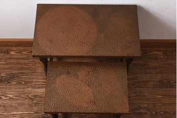 ヴィンテージ家具　スペイン　ビンテージ　個性的なネストテーブル(サイドテーブル、コーヒーテーブル)