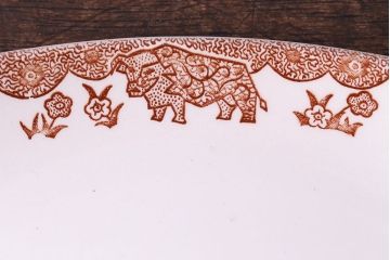 イギリス製　English Ironstone　ユニークなプレート(ステーキ皿)(1)