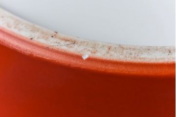アンティーク雑貨　ノリタケ・則武(日陶)　鶴の図　朱色が目を引く小振りの火鉢(手あぶり、鉢カバー)