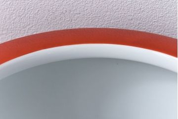 アンティーク雑貨　ノリタケ・則武(日陶)　朱色地白菊文様　レトロな参型火鉢(手あぶり、鉢カバー)(1)