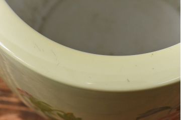 アンティーク雑貨　ノリタケ・則武(日陶)　昭和初期　鮮やかな牡丹が美しい火鉢(鉢カバー)(1)