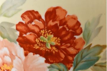 アンティーク雑貨　ノリタケ・則武(日陶)　昭和初期　鮮やかな牡丹が美しい火鉢(鉢カバー)(1)