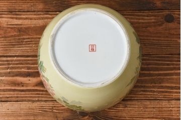 アンティーク雑貨　ノリタケ・則武(日陶)　昭和初期　鮮やかな牡丹が美しい火鉢(鉢カバー)(1)