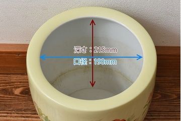 アンティーク雑貨　ノリタケ・則武(日陶)　昭和初期　鮮やかな牡丹が美しい火鉢(鉢カバー)(2)