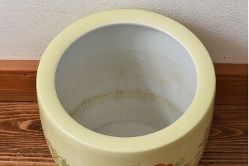 アンティーク雑貨　ノリタケ・則武(日陶)　昭和初期　鮮やかな牡丹が美しい火鉢(鉢カバー)(2)