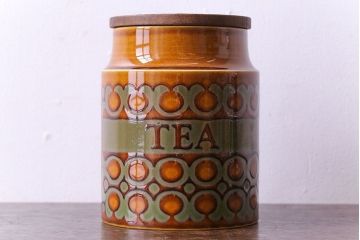 アンティーク雑貨　イギリスビンテージ　HORNSEA(ホーンジー)　BRONTE(ブロンテ)シリーズ　キャニスター(保存容器、洋食器)