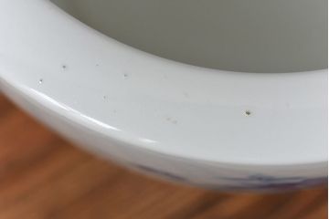 アンティーク雑貨　ノリタケ・則武(日陶)　オールドノリタケ　ブルーローズ　シックな染付火鉢(鉢カバー)(1)