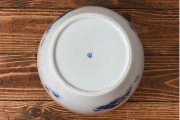 アンティーク雑貨　ノリタケ・則武(日陶)　オールドノリタケ　ブルーローズ　シックな染付火鉢(鉢カバー)(1)