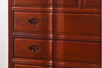 アンティーク家具　唐木　花梨材　赤みがかった色合いが美しいチェスト(キャビネット、サイドボード、カリン材)