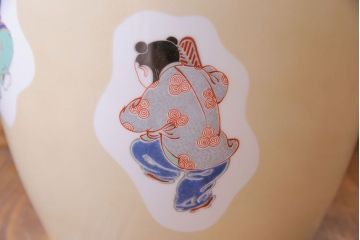 アンティーク雑貨　ノリタケ・則武(日陶) オールドノリタケ　唐子図　火鉢(手あぶり、鉢カバー)
