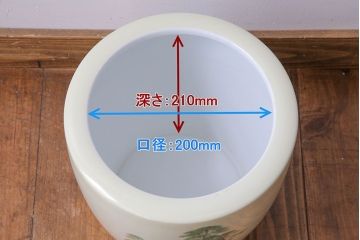 アンティーク雑貨　ノリタケ・則武(日陶) 　和の雰囲気漂う松の図の火鉢(手あぶり、鉢カバー)
