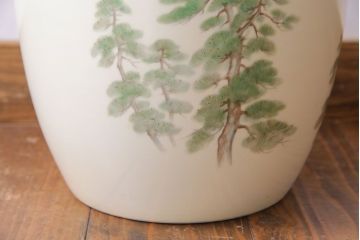 アンティーク雑貨　ノリタケ・則武(日陶) 　和の雰囲気漂う松の図の火鉢(手あぶり、鉢カバー)