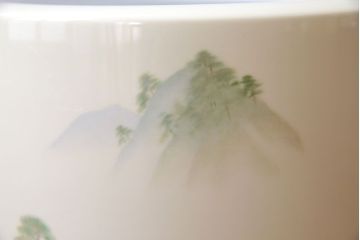 アンティーク雑貨　ノリタケ・則武(日陶) 　和の雰囲気漂う松の図の火鉢(手あぶり、鉢カバー)