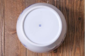 アンティーク雑貨　ノリタケ・則武(日陶)　オールドノリタケ　ブルーローズ　染付火鉢(鉢カバー)(3)