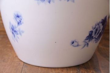アンティーク雑貨　ノリタケ・則武(日陶)　オールドノリタケ　ブルーローズ　染付火鉢(鉢カバー)(3)