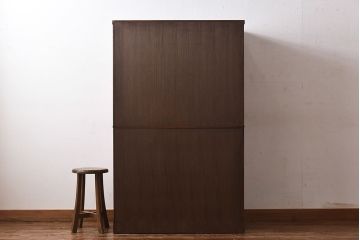 中古　岩谷堂箪笥　No.96　雪国　格子戸が魅力的な茶棚(食器棚、収納棚)(定価約62万円)