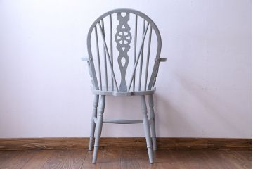 ヴィンテージ家具　ビンテージ　淡いカラーのアンティークペイントチェア(椅子)