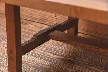 アンティーク家具　和製アンティーク　天板一枚板　総ケヤキ材　力強い杢目が印象的なセンターテーブル(作業台、机)
