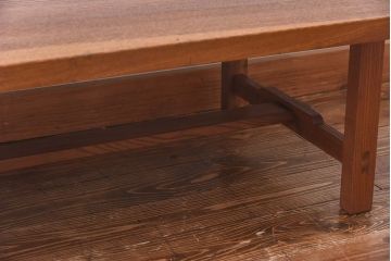 アンティーク家具　和製アンティーク　天板一枚板　総ケヤキ材　力強い杢目が印象的なセンターテーブル(作業台、机)