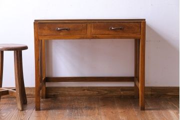 レトロ家具　昭和レトロ　栓材製　学習机にもおすすめのコンソールテーブル(平机、在宅ワーク、在宅用デスク、サイドテーブル)