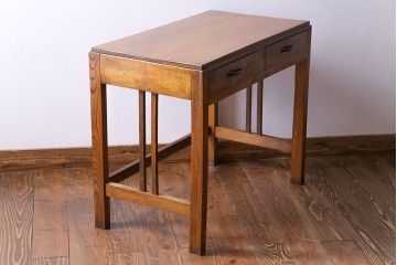 レトロ家具　昭和レトロ　栓材製　学習机にもおすすめのコンソールテーブル(平机、在宅ワーク、在宅用デスク、サイドテーブル)