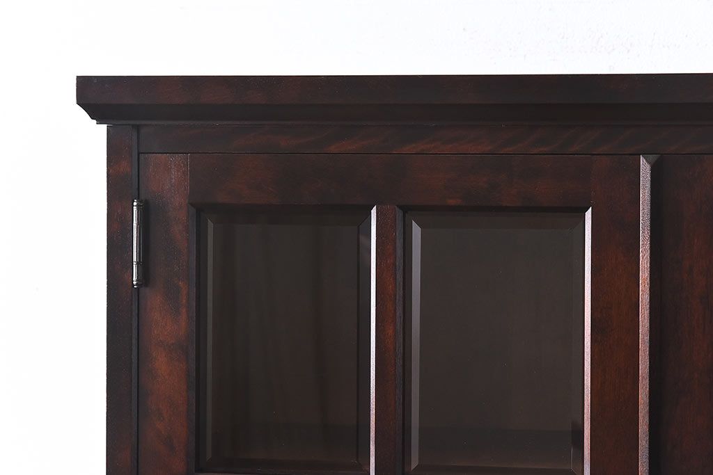 中古美品　北海道民芸家具　HM160K　上品なキャビネット(食器棚、本箱、書棚、収納棚)(定価約45万)(1)