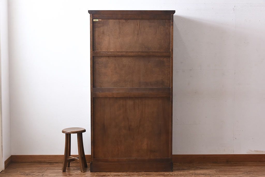 中古美品　北海道民芸家具　HM160K　上品なキャビネット(食器棚、本箱、書棚、収納棚)(定価約45万)(1)