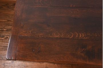 アンティーク家具　イギリス　オーク材製　木製らしい歪みが味わい深いダイニングテーブル(作業台)