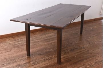 アンティーク家具　イギリス　オーク材製　木製らしい歪みが味わい深いダイニングテーブル(作業台)