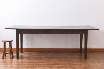 アンティーク家具　イギリス　オーク材製　木製らしい歪みが味わい深いダイニングテーブル(作業台)