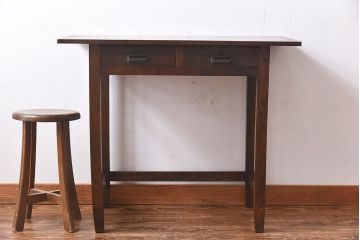 アンティーク家具　和製アンティーク　古い木の質感が味わい深いコンソールテーブル(平机)